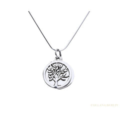 925 Silber Anhänger mit Lebensbaum und Inschrift "Die Liebe der Familie währt ewig"