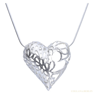 Anhänger 925 Silber Herz floral