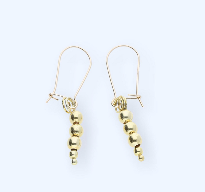 Goldkugelohrringe, 14 Karat Goldfiled