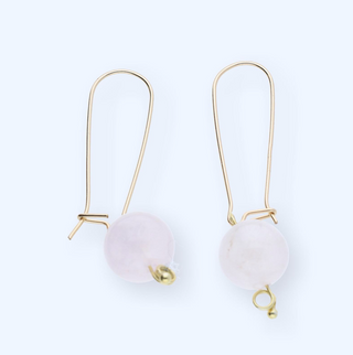 14 Karat Goldfilled Ohrringe mit Rosenquarzkugeln