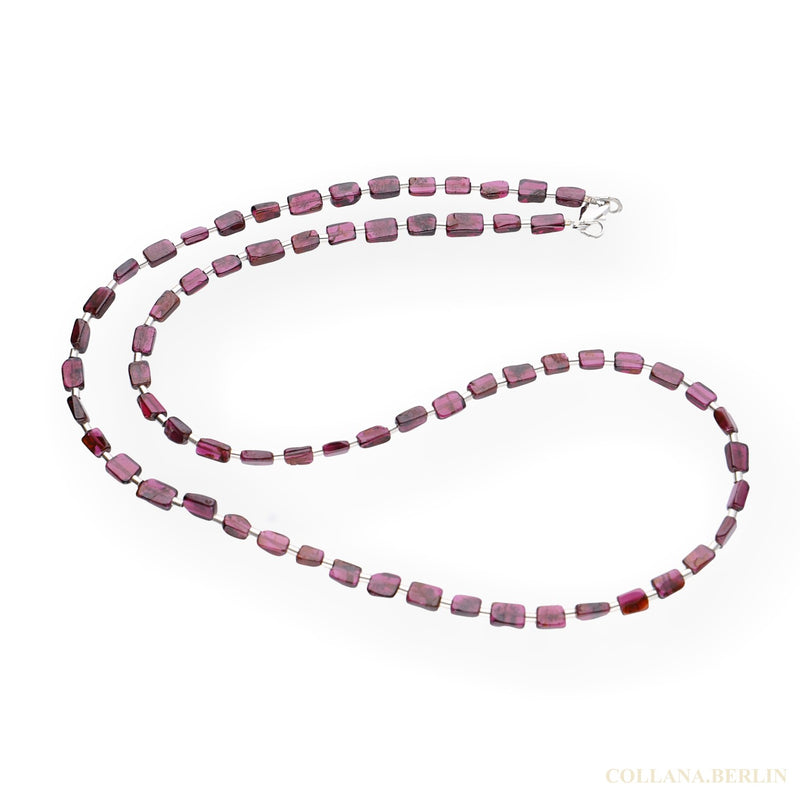 Kette aus Granat-Edelsteinen und 925 Silber