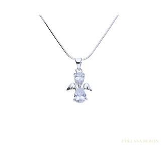 Anhänger 925 Silber Engel mit Kristall