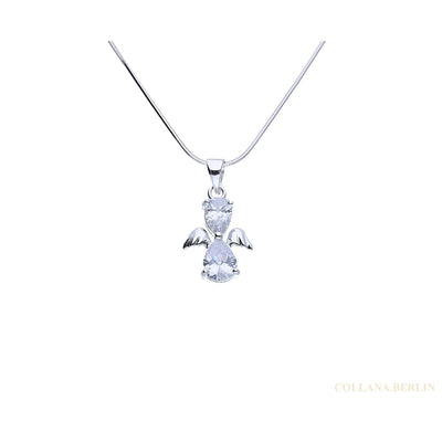 Anhänger 925 Silber Engel mit Kristall