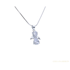 Anhänger 925 Silber Engel mit Kristall