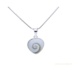 Kette mit Shivaauge-Anhänger in Herzform, 925 Silber