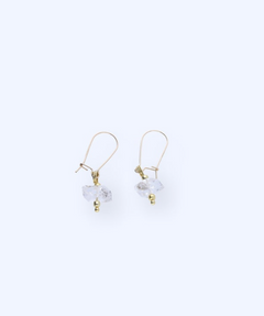 Goldgefüllte Ohrringe mit Herkimer Diamant, Bergkristall, 14 Karat goldfilled