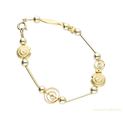 Armband mit Schnecken, 925 Silber vergoldet