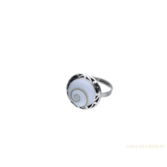 Ring 925 Silber Shivaauge mit Rand gemustert Ringgröße verstellbar