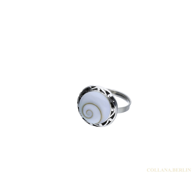 Ring 925 Silber Shivaauge mit Rand gemustert Ringgröße verstellbar
