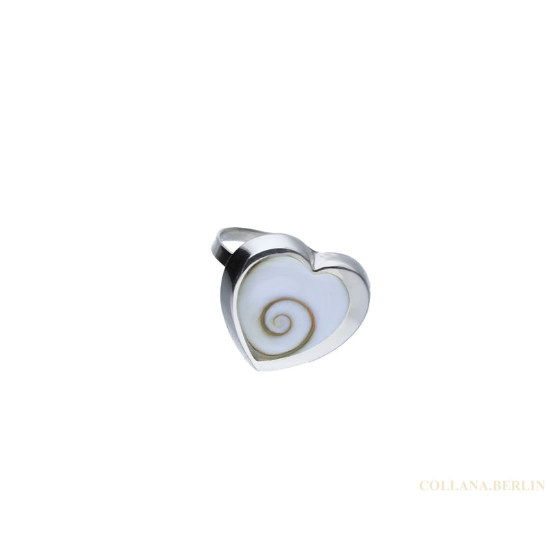 Ring mit Shivaauge in Herzform, 925 Silber, verstellbar